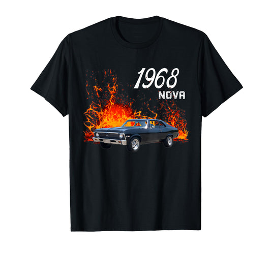 1968 68 Chevys Nova 2 Classic Car Old School Muscle Car T-Shirt