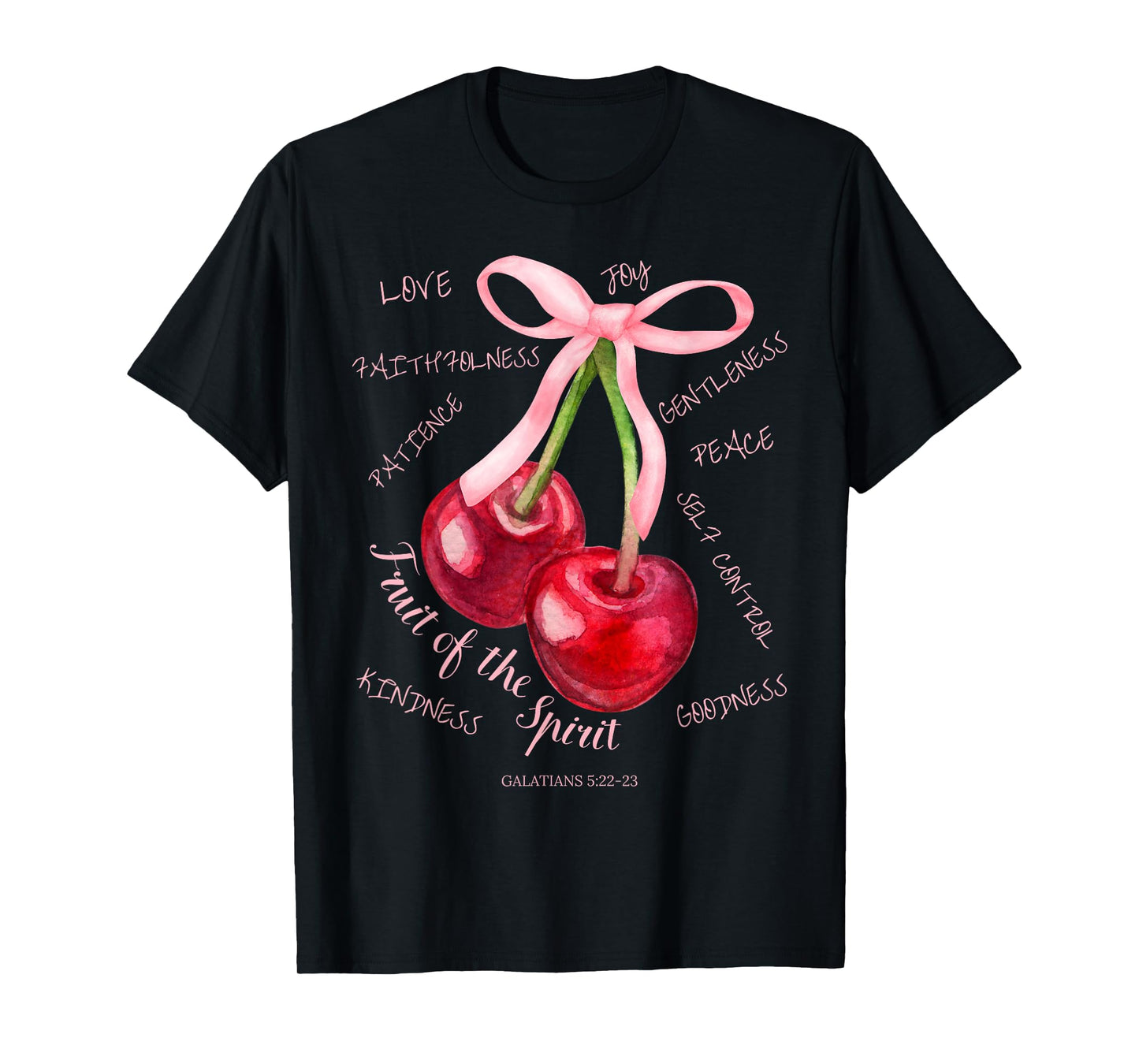 Fruit of the Spirit Christian Cherries Coquette Aesthetic T-Shirt