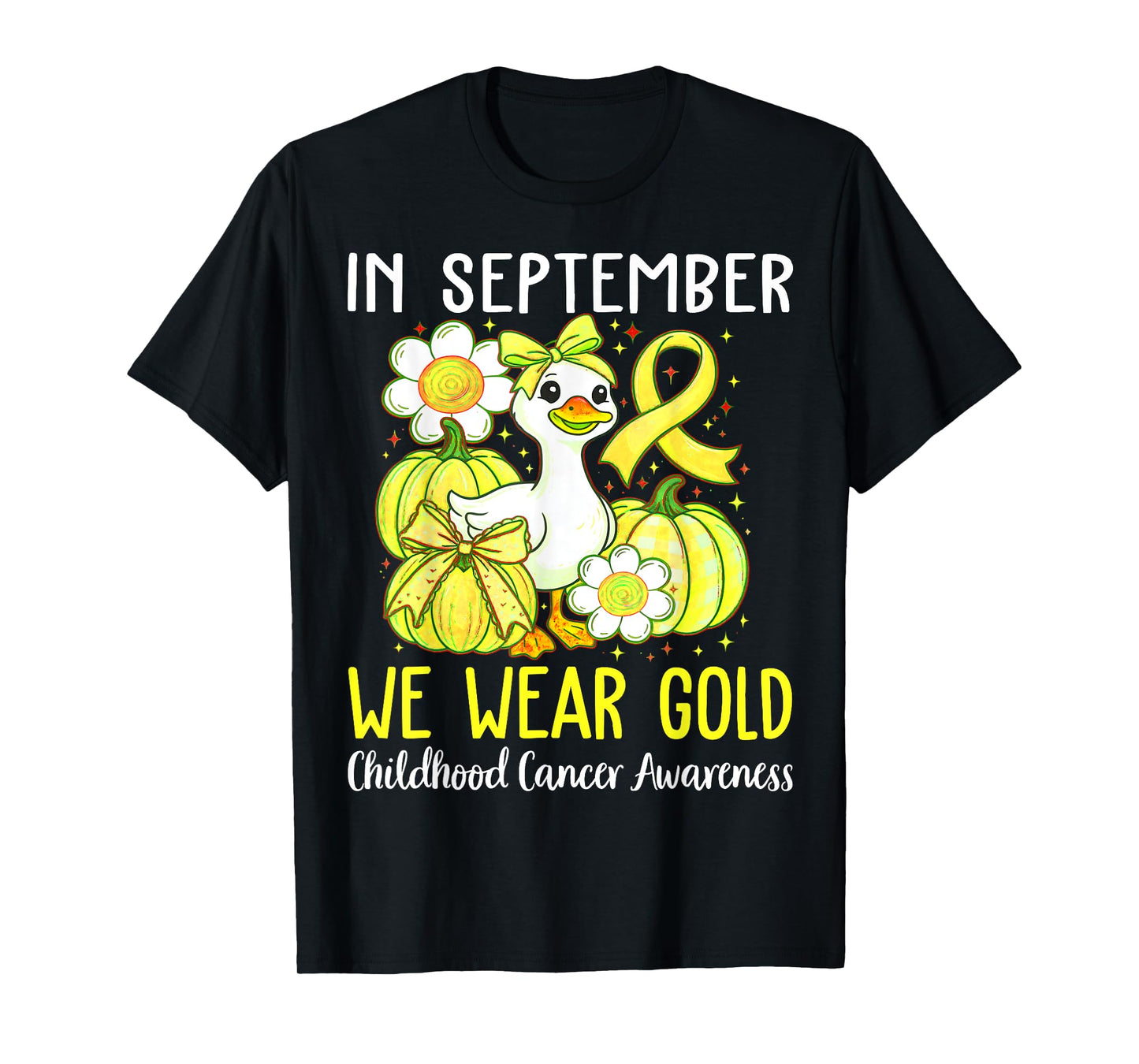 in September We Wear Gold Childhood Cancer Awareness Ribbon T-Shirt