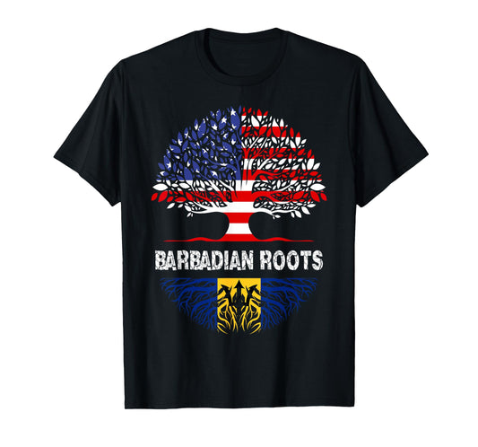 Barbados Bajan Barbadian Heritage Proud Half Barbadian Flag T-Shirt