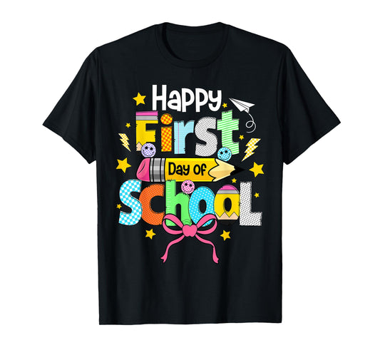 Happy First Day Of School Shirts Teacher Kids Back To School T-Shirt
