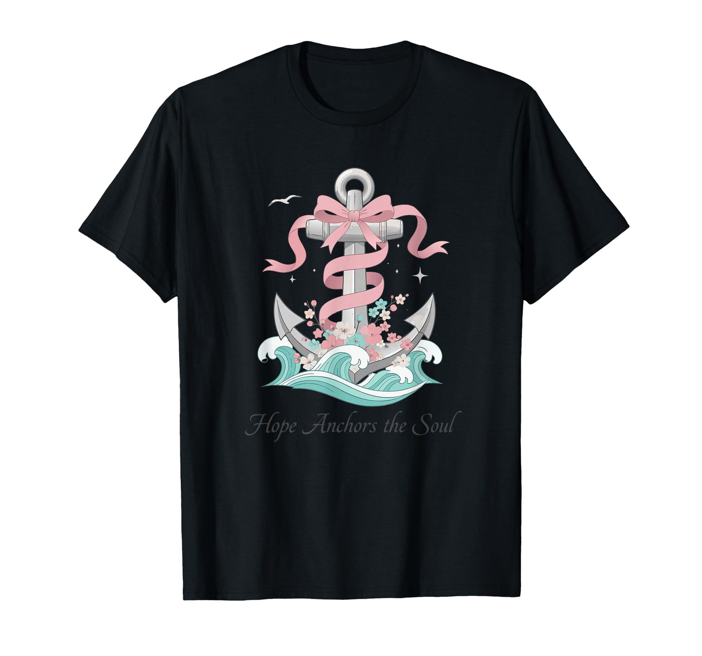 Hope Anchors The Soul Nautical Christian Anchor Art T-Shirt
