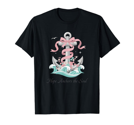 Hope Anchors The Soul Nautical Christian Anchor Art T-Shirt