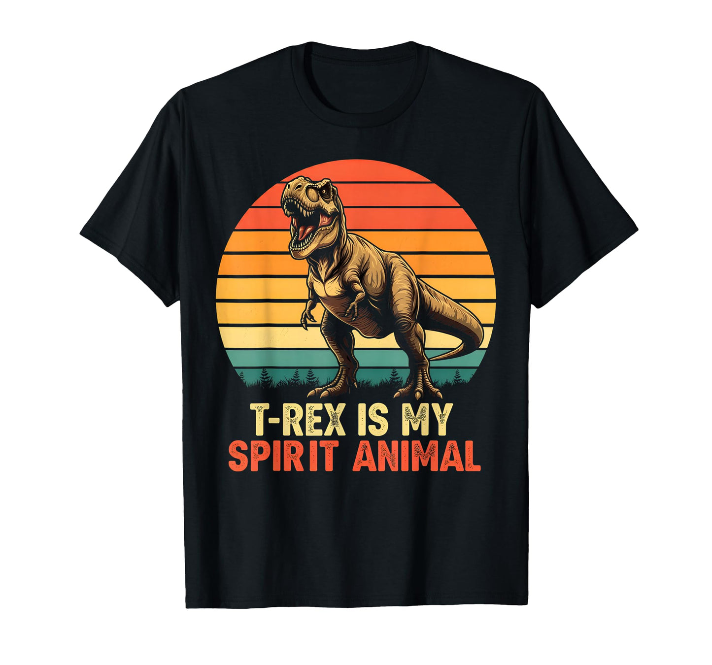 T-Rex is My Spirit Animal Funny Dinosaur Fan Retro Graphic T-Shirt