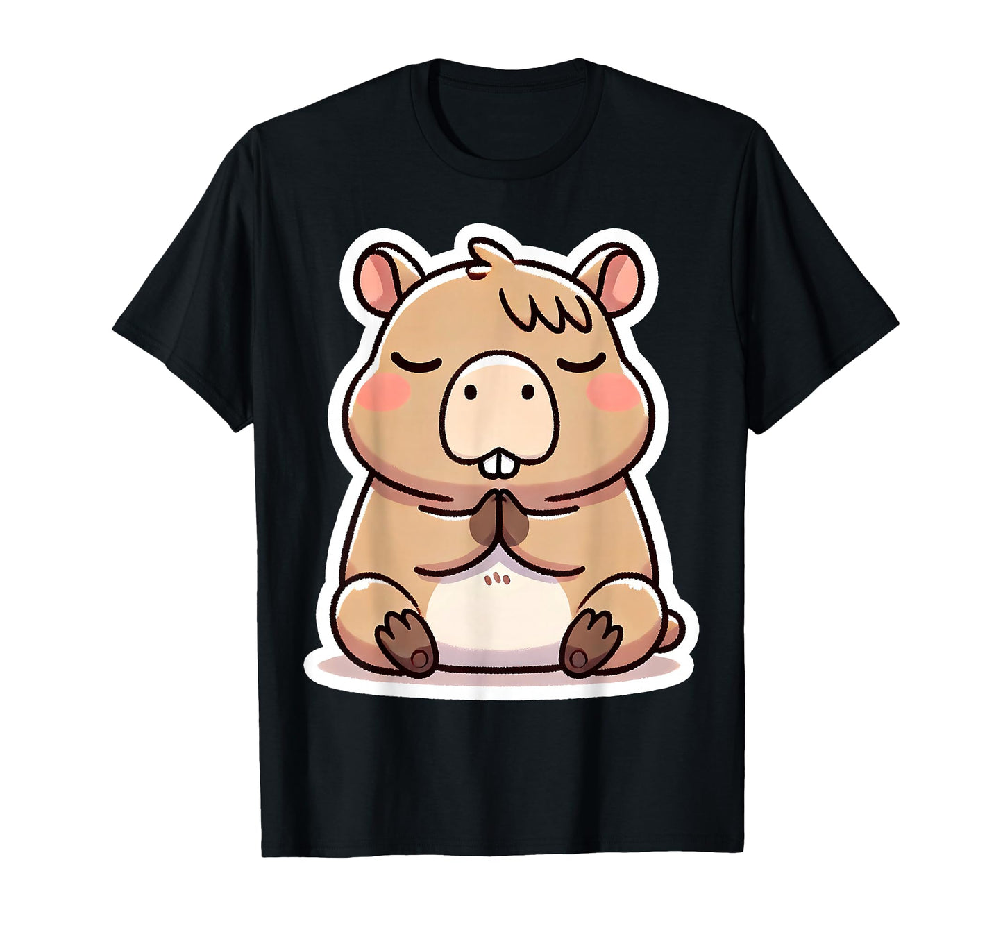 Capybara Praying to Jesus Christ Cute Christian Kid God Pray T-Shirt