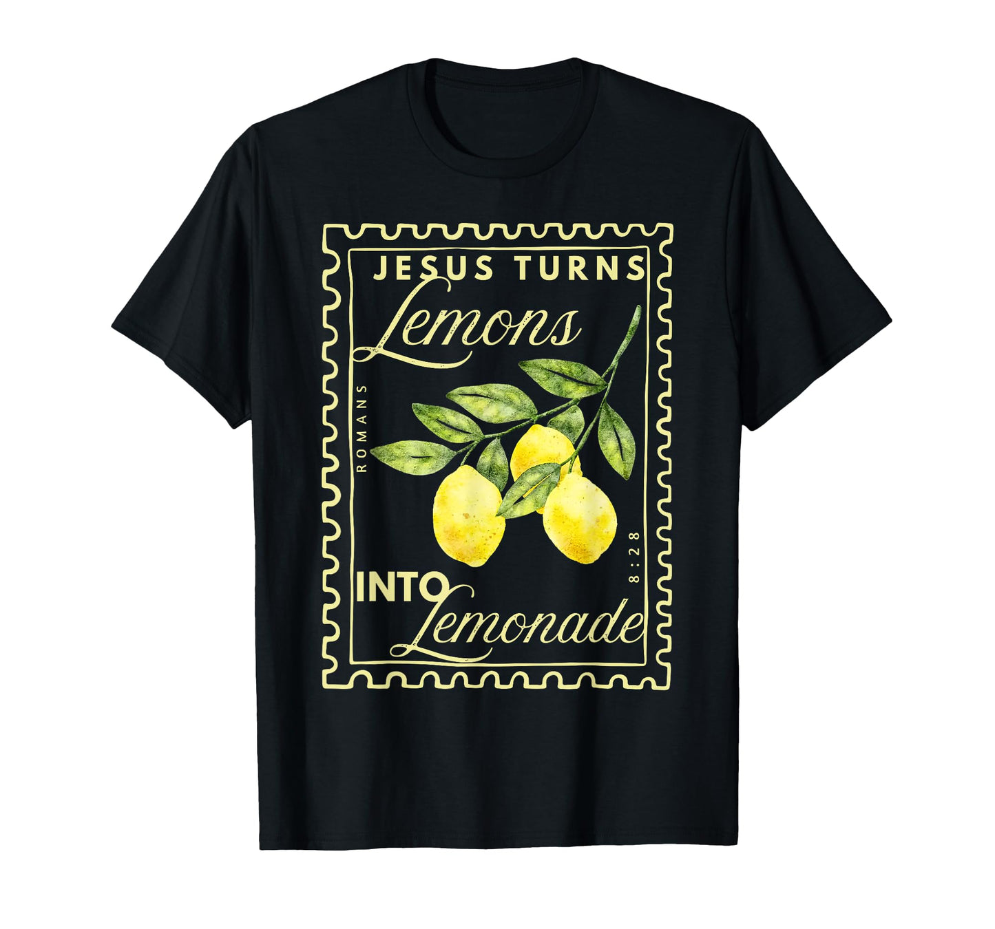 Retro Jesus Turns Lemons Into Lemonade Christian Bible Verse T-Shirt