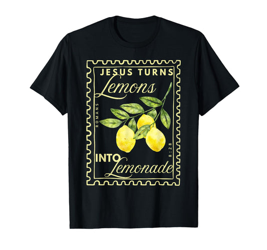 Retro Jesus Turns Lemons Into Lemonade Christian Bible Verse T-Shirt