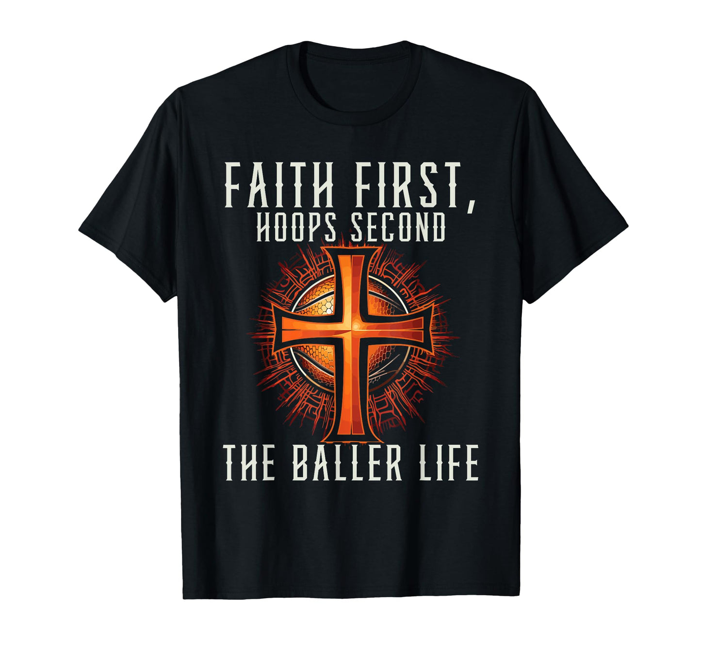 Basketball And Jesus Christ Christian Believer Hooper T-Shirt