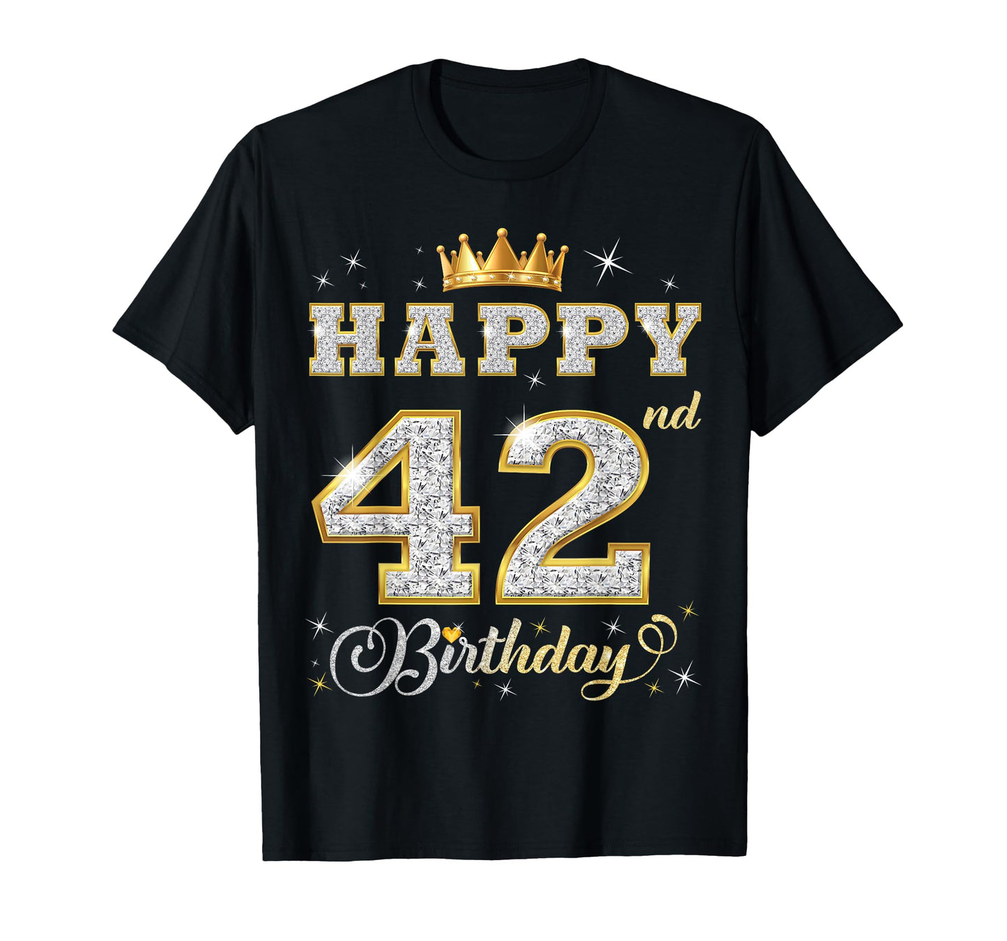 Happy 42nd Birthday 42 Years Old Women Men Birthday Party T-Shirt