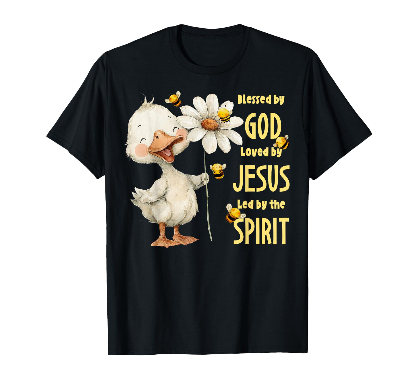 Christian Child Blessed by God Loved by Jesus Silly Goose T-Shirt