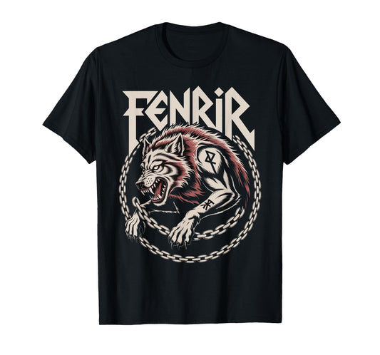 Fenrir Wolf Norse Mythology Pagan Nordic Wolf Viking Celtic T-Shirt
