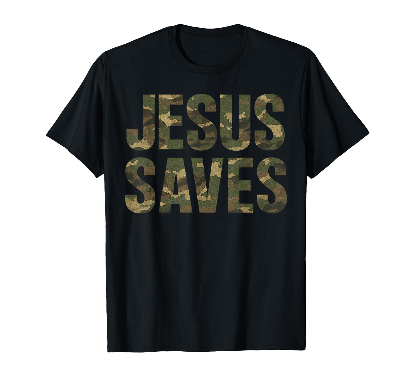 Vintage Christian Faith Quote Jesus Saves Camo T-Shirt