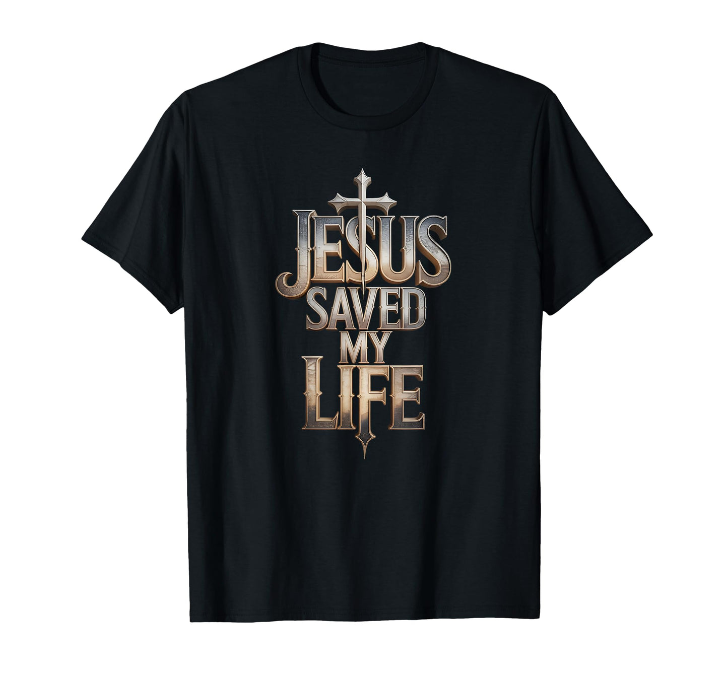 Jesus Saved My Life Fat Cross Christian T-Shirt