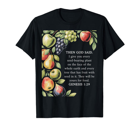 Genesis 1:29 Plant Based Diet Vegan Bible Verse T-Shirt