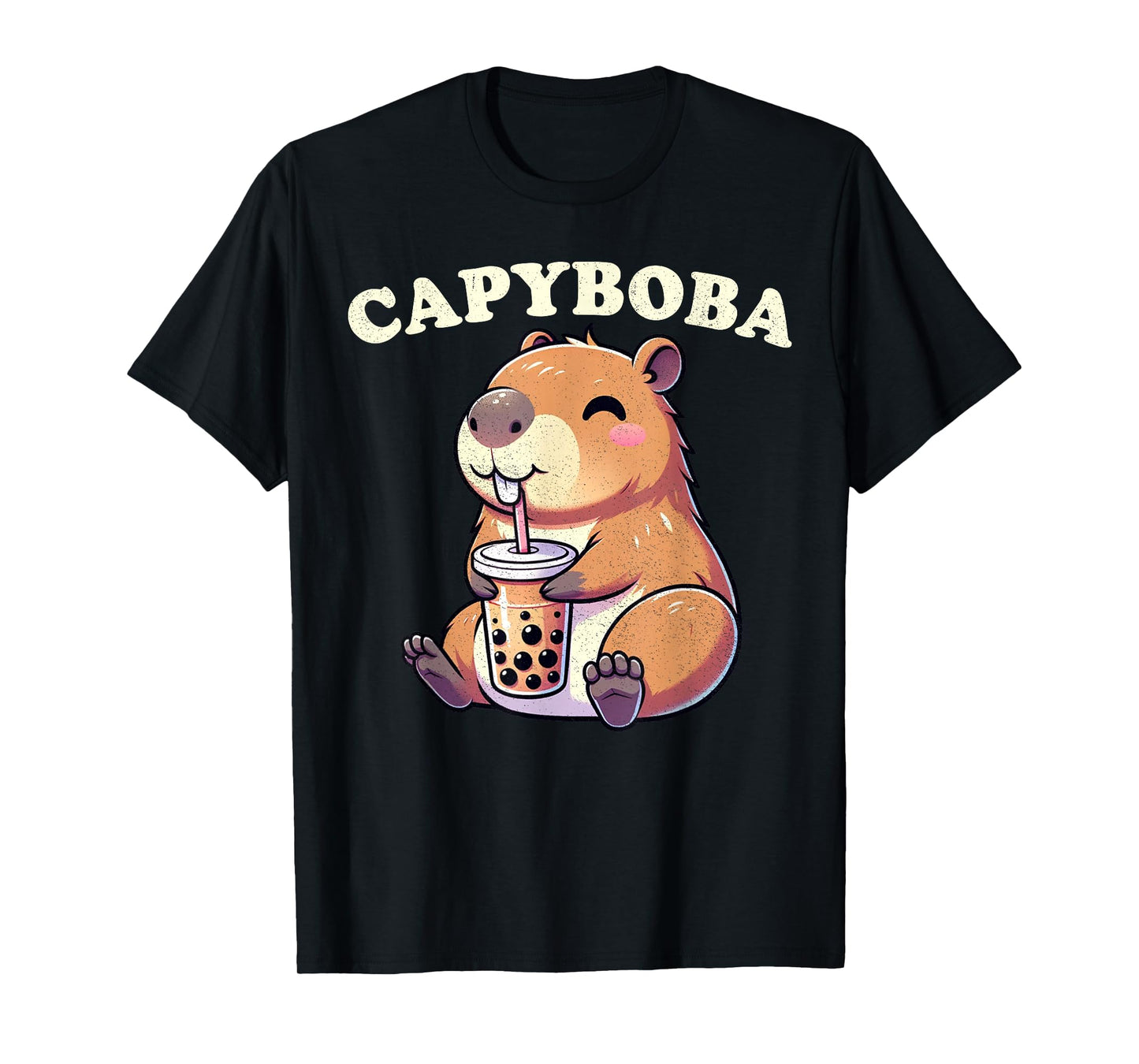 Capybara Shirt Funny Capybara Rodent, Capyboba Boba Milk Tea T-Shirt