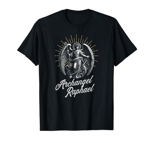 Archangel Raphael Divine Protection Vintage Christian Art T-Shirt