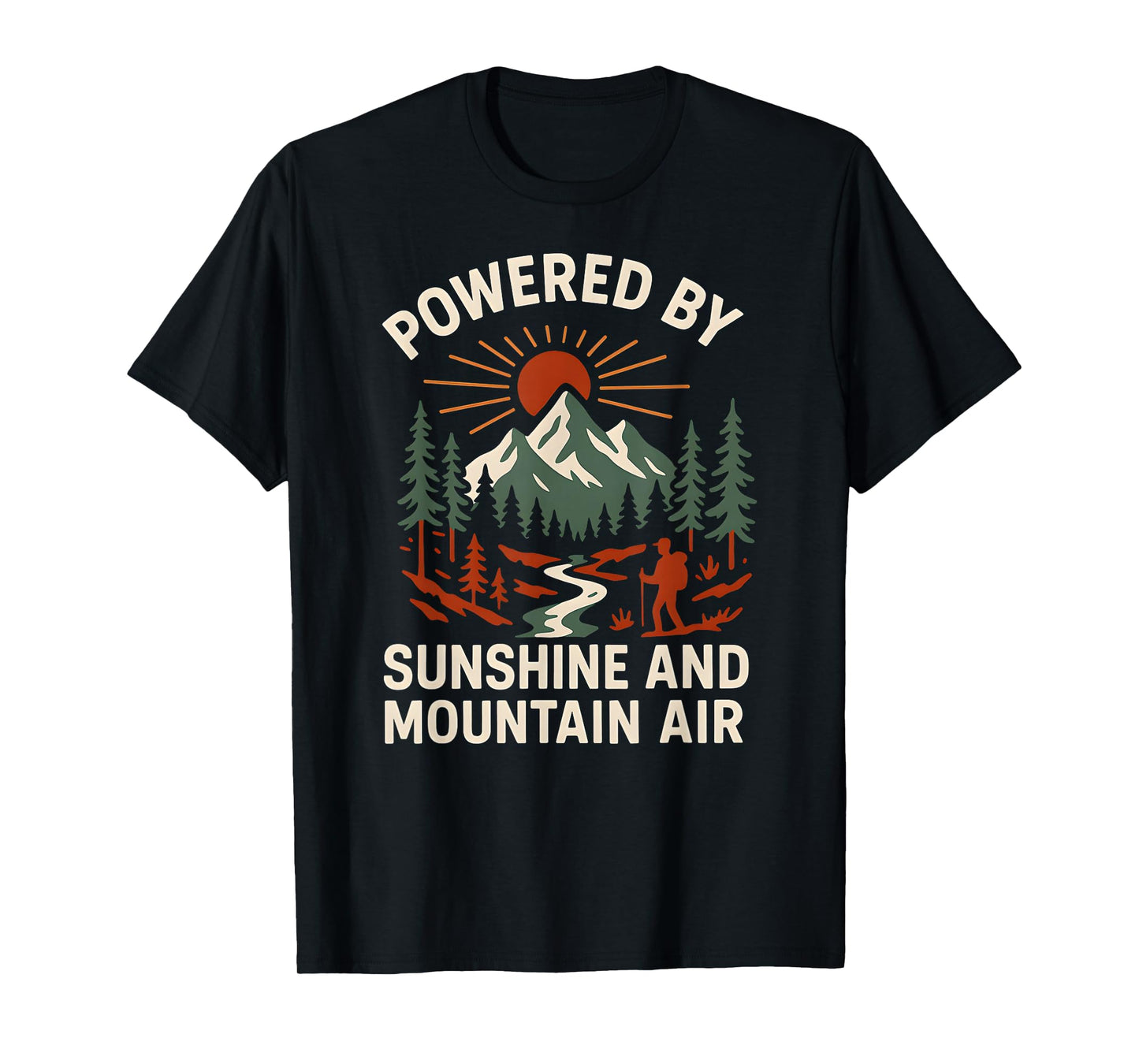 Mountain Powered by Sunshine Vintage Mens Christian Faith T-Shirt