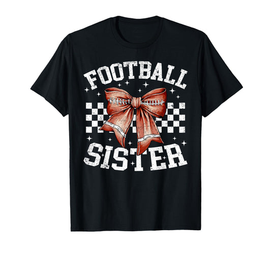Coquette Bow American Football Sister Thanksgiving Autumn T-Shirt