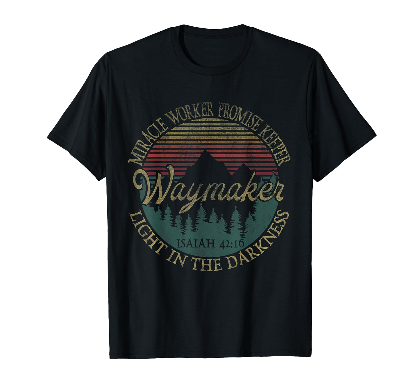 waymaker miracle worker promise keeper faith Bible Christian T-Shirt