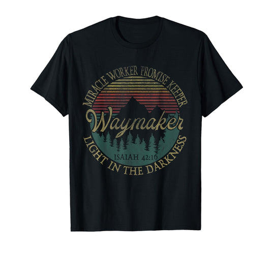 waymaker miracle worker promise keeper faith Bible Christian T-Shirt