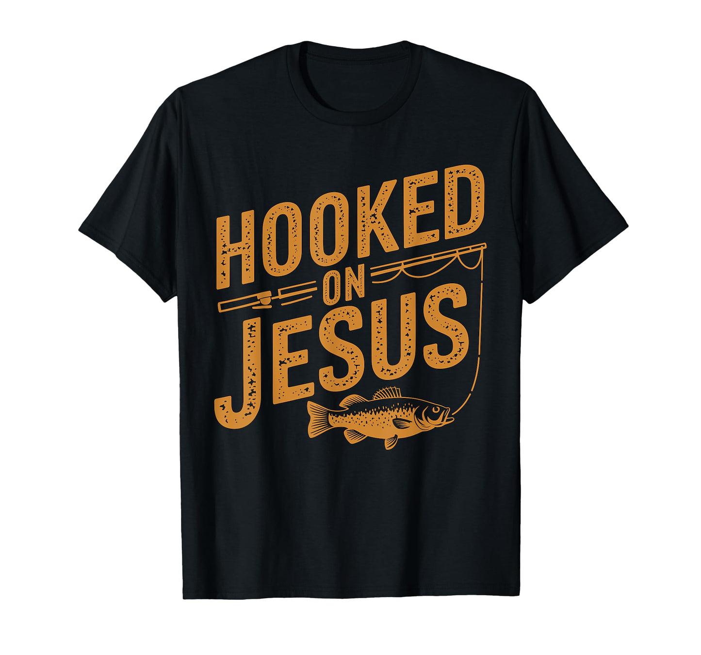 Hooked on Jesus Fishing Christian T-Shirt