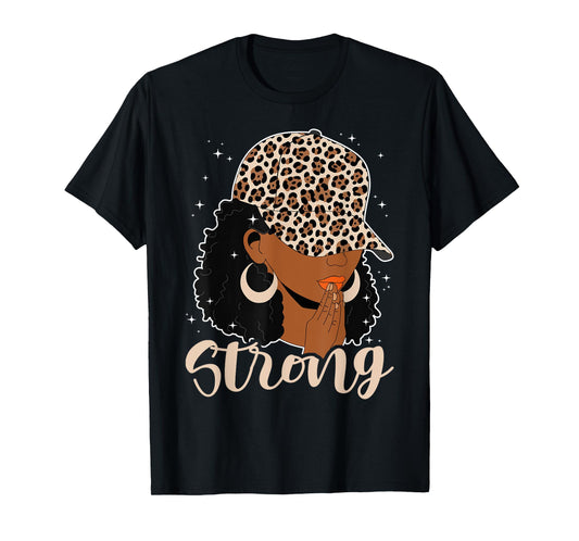 Strong Black Woman Praying Afro African American Christian T-Shirt