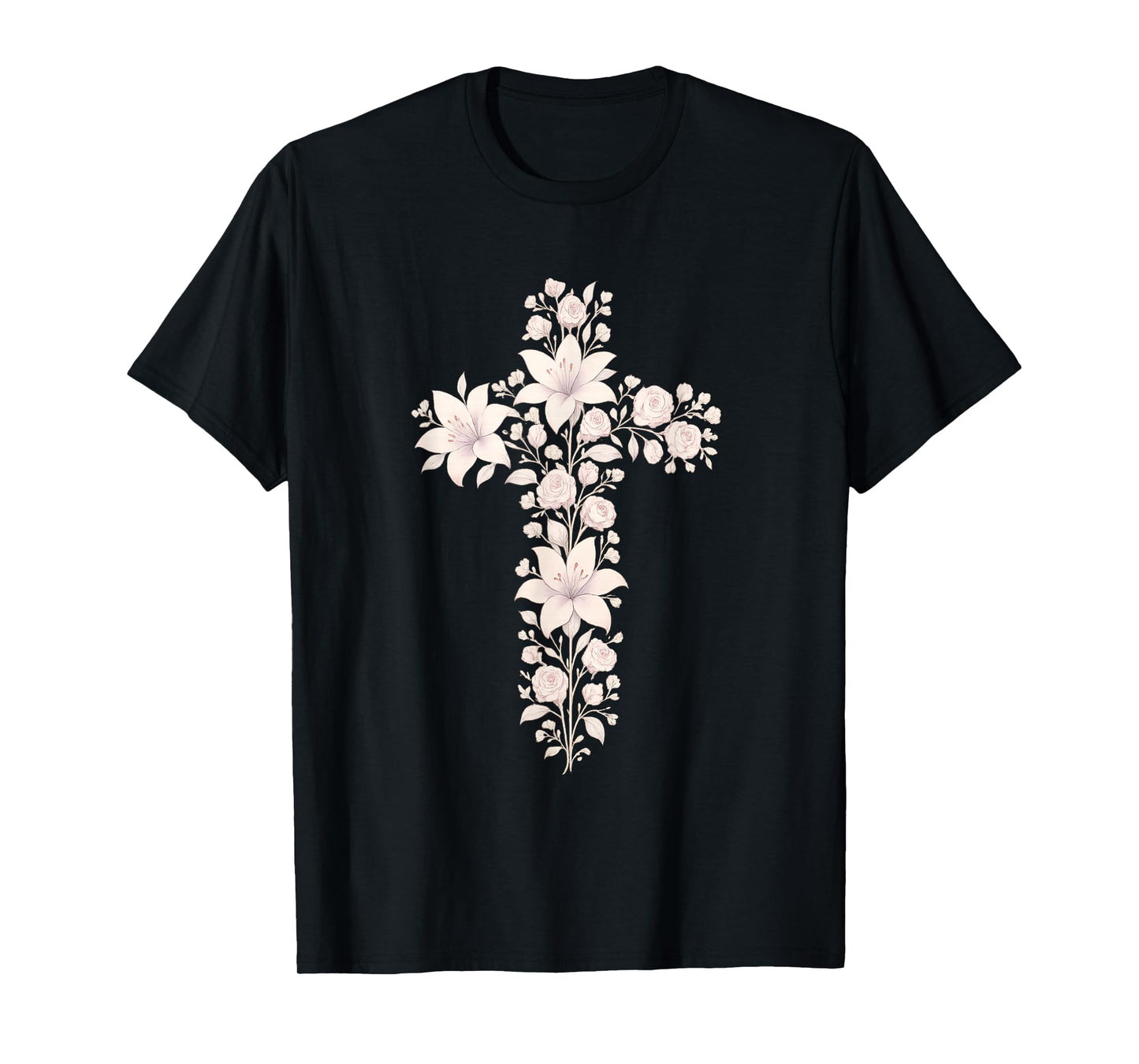 Grace Floral Faith Cross Christian Jesus Verse Women T-Shirt