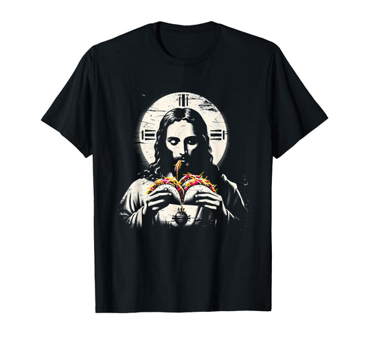Jesus Eating Tacos - Funny Christian Religious Taco Lover T-Shirt