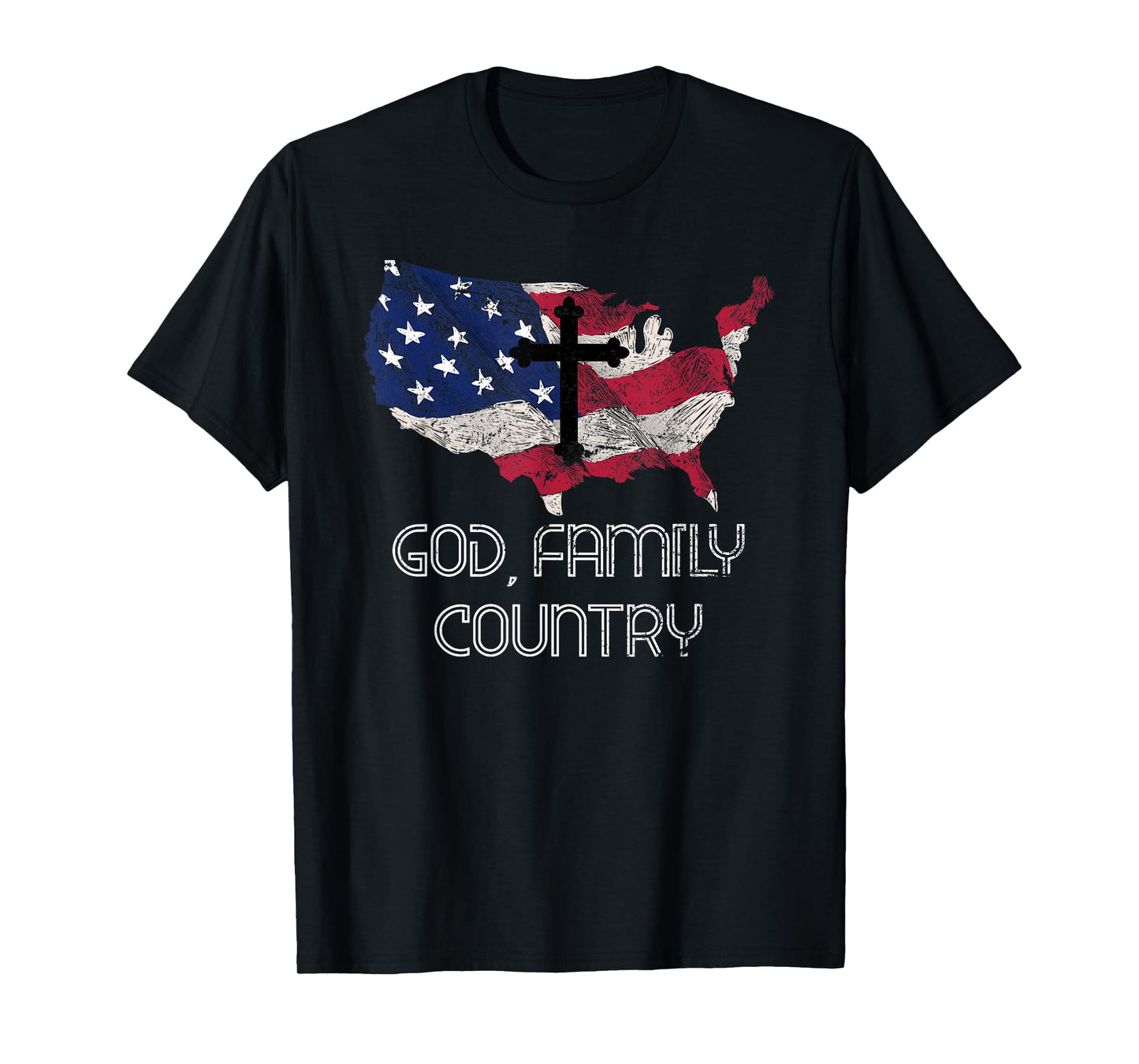 Patriotic Christian Cross American Pride Jesus Lord Prayer T-Shirt