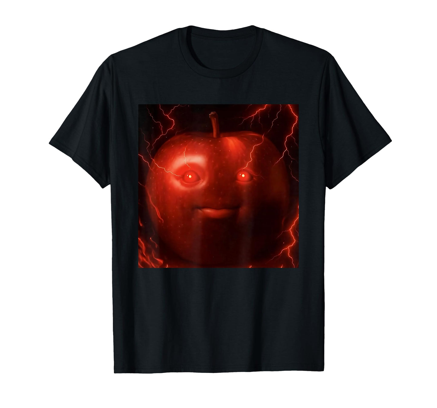 Funny Silly AI Niche Evil Apple gen z Meme BrainRot Fruit T-Shirt