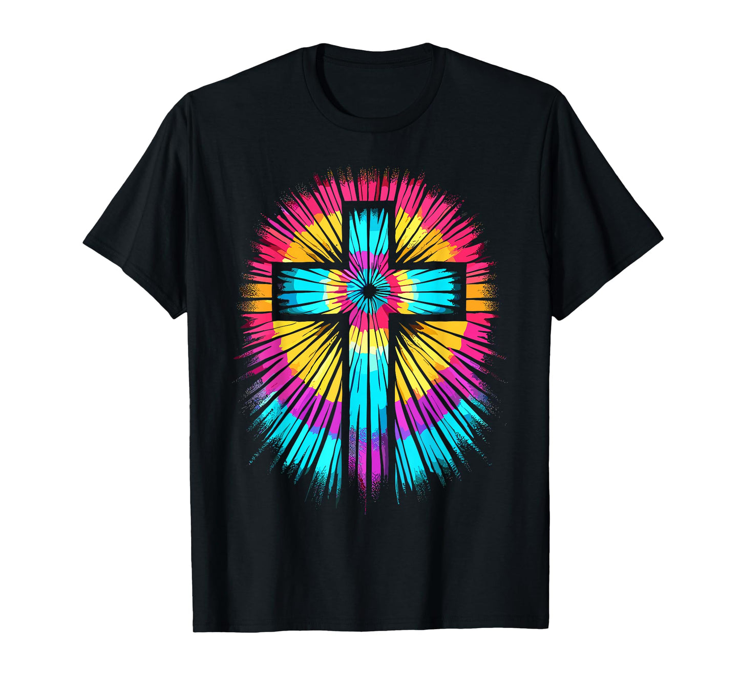 Vibrant Tie Dye Cross Christian Apparel Cross T-Shirt