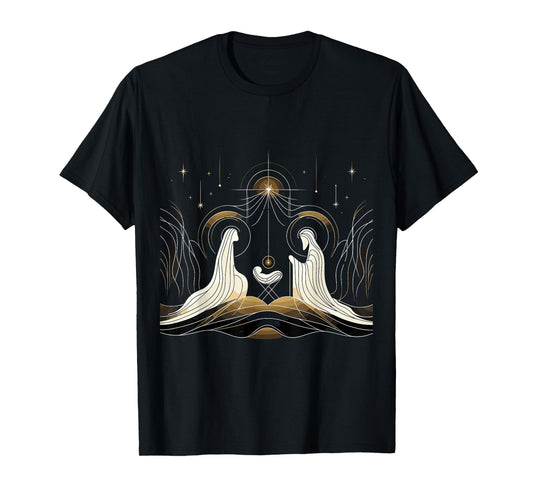 Minimalist Nativity Scene - Christmas Art T-Shirt