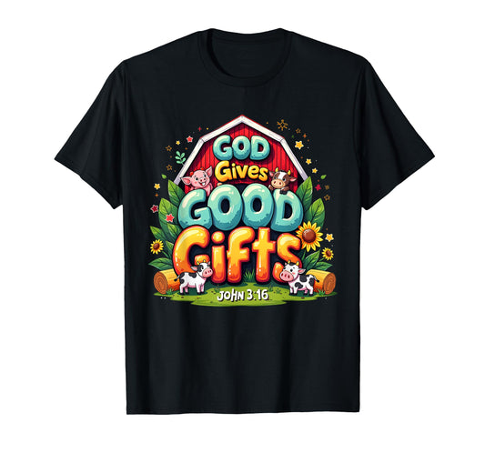 God Gives Good Gifts Farm Bible Verse Yee Haw VBS 2025 T-Shirt