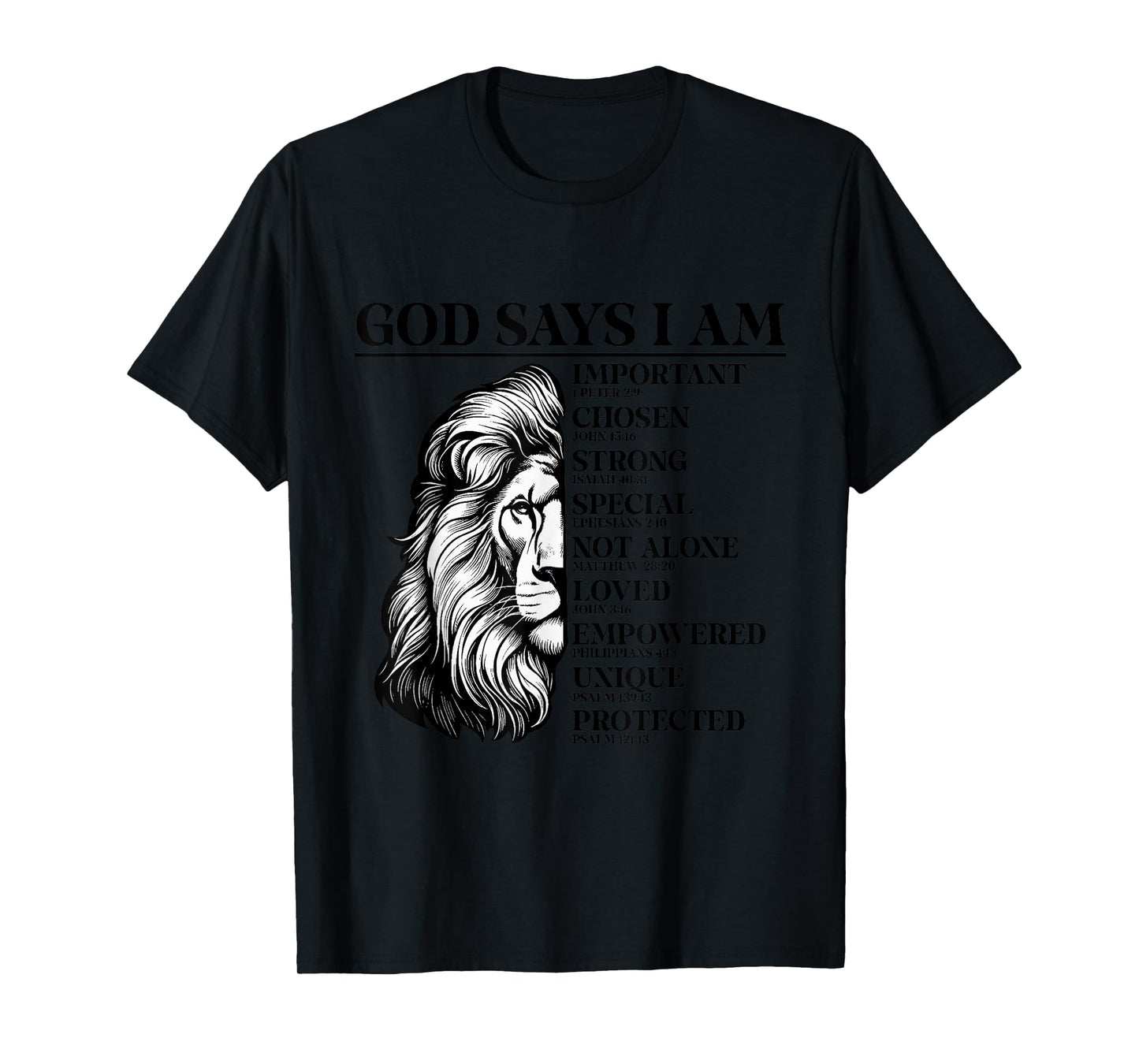 Faith Religious Lion God Says I Am Important T-Shirt