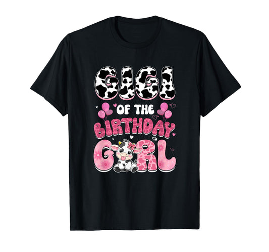 Gigi of The Birthday Girl Cow Farm Family 1St Birthday T-Shirt
