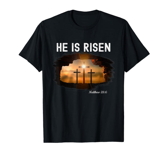 He is risen Christian Easter Jesus Matthew 28:6 T-Shirt