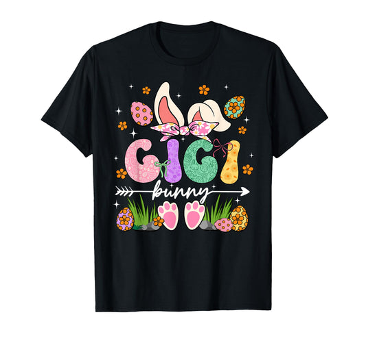 Gigi Bunny Rabbit Ears Family Group Happy Easter Day T-Shirt