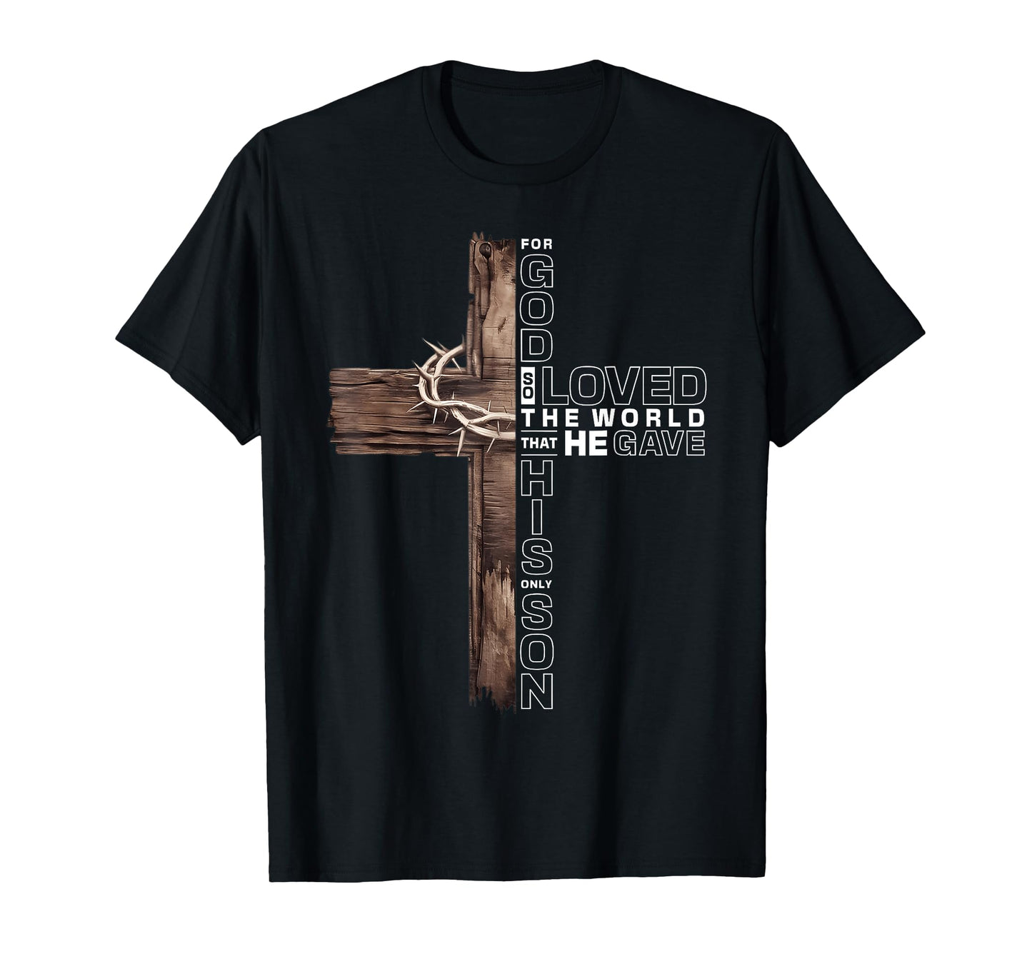 Bible Verse John 3:16 Cross Christian Scripture Jesus Faith T-Shirt