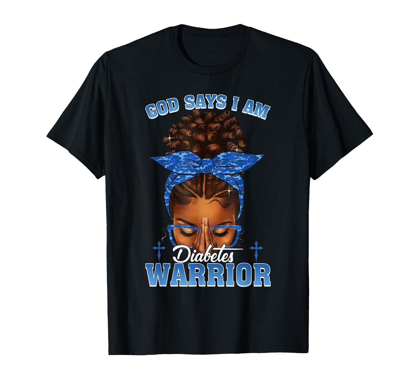 Diabetes Warrior Faith Strong Black Women Gift T-Shirt