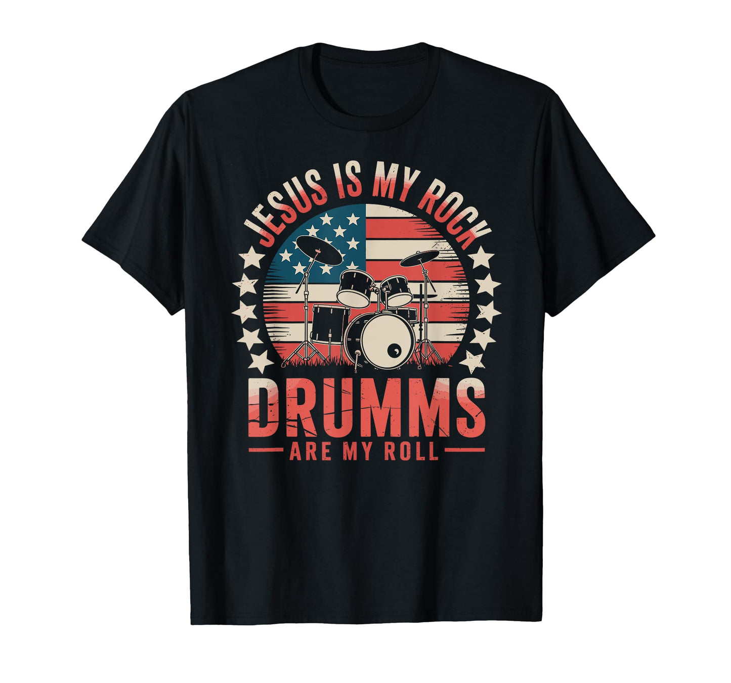 Funny Christian Faith Jesus Drummer T-Shirt