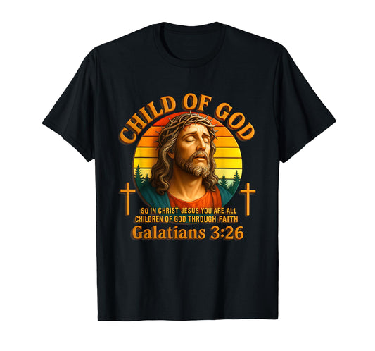 Child of Gods Galatians 3 26 Aesthetic Jesus Christ Verse T-Shirt