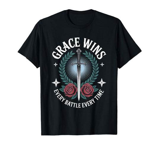 Grace Wins Every Battle Christian Streetwear T-Shirt