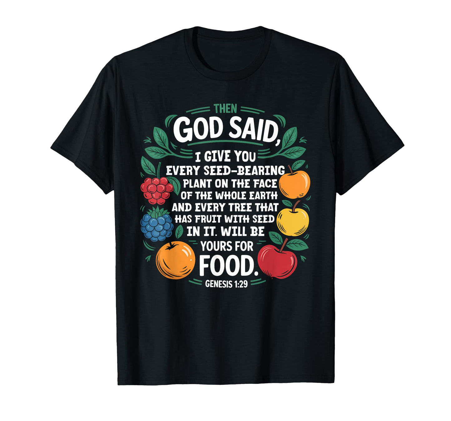 Genesis 1:29 Plant Based Diet Vegan Bible Verse T-Shirt