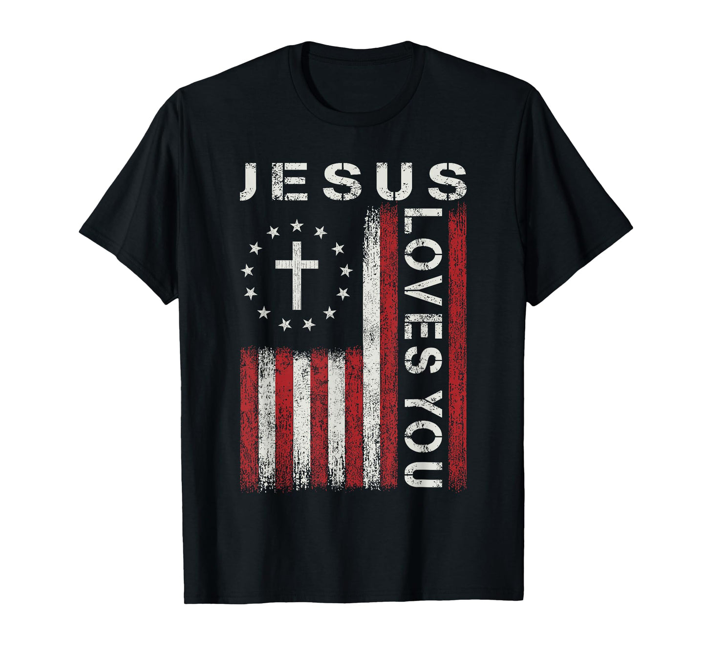 Jesus Loves You God Christian Bible Faith Cross Religious T-Shirt