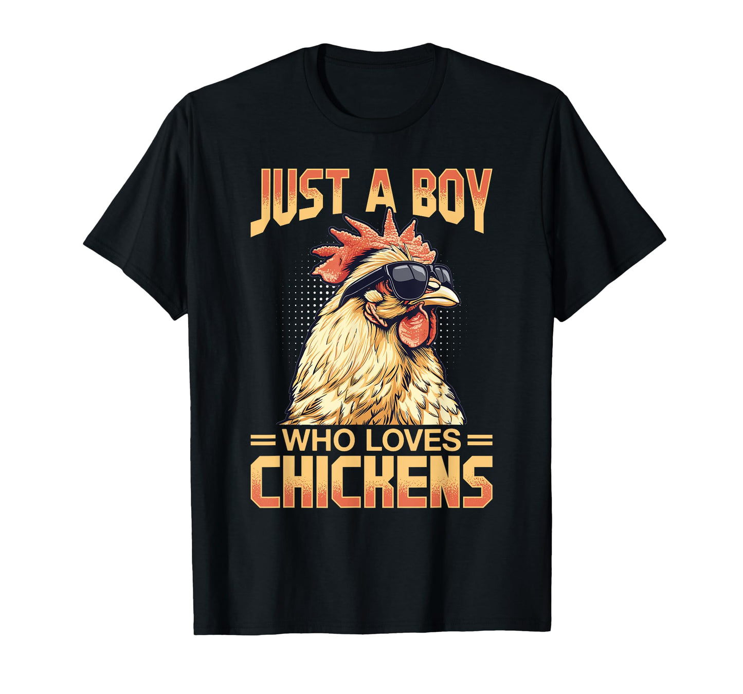 Funny Chicken Farm Animal Just A Boy Who Loves Chickens T-Shirt