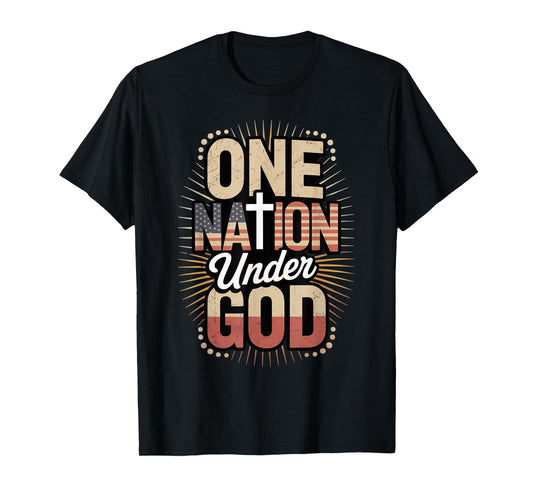 One Nation Under God July 4th Christian Patriotic T-Shirt
