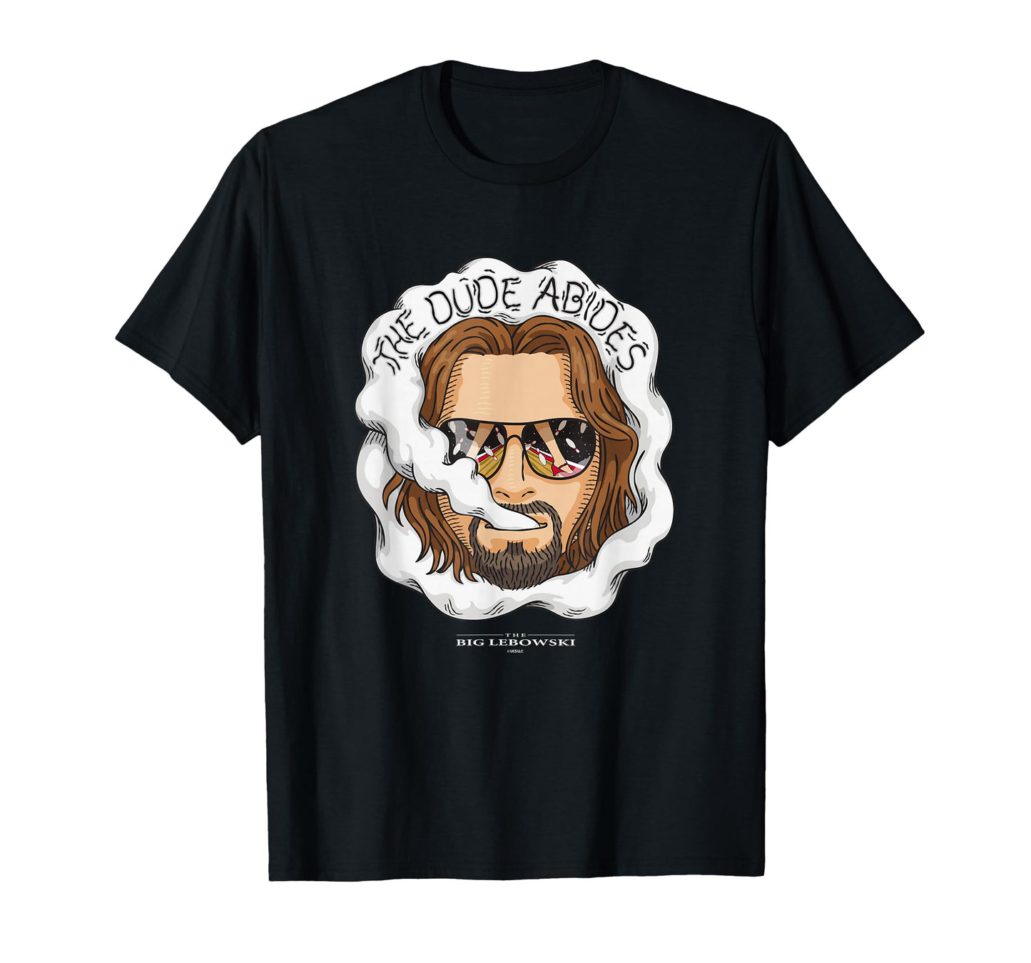 The Big Lebowski The Dude Abides Head In Smoke T-Shirt