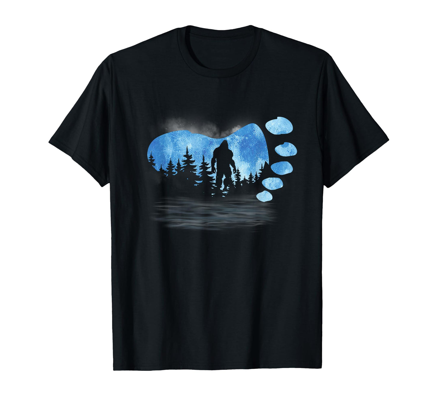 Bigfoot Sasquatch Full Moon In The Forest For Men Women Kids T-Shirt