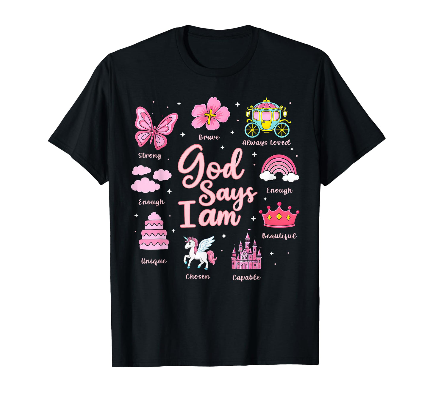 Cartoon God Say I Am Princess Girl Kids T-Shirt