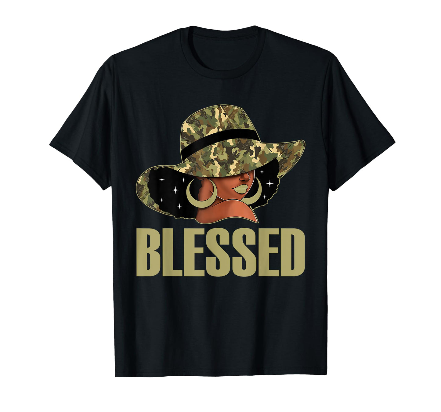 Blessed Black Woman Praying African Christian Camouflage T-Shirt